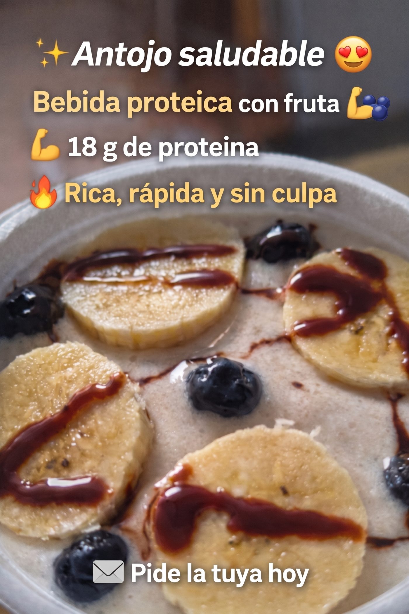 Bebida proteica con fruta, 18g de proteína