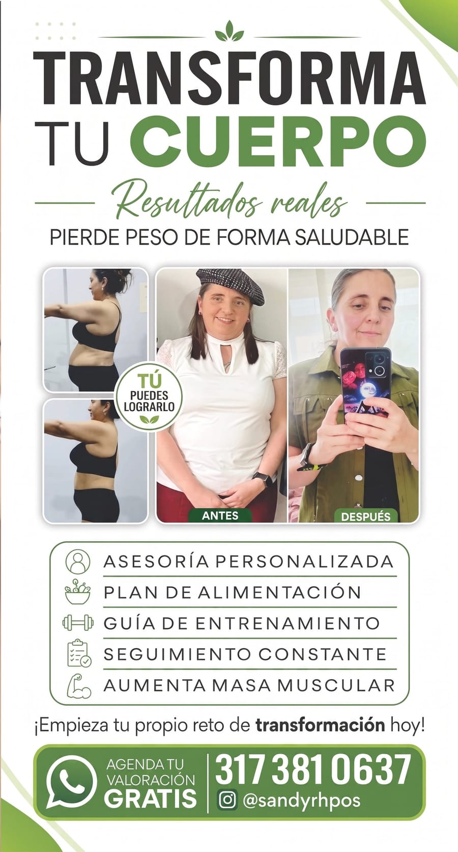 Reto de 21 días: antes y después de una transformación real